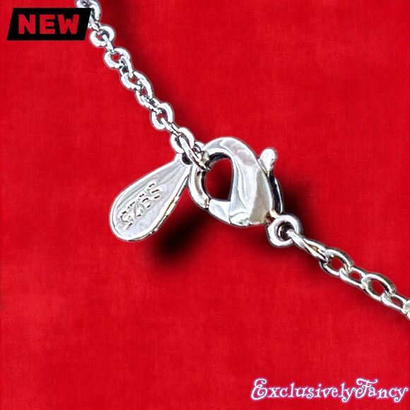 New Exclusively Fancy 925 Sterling Silver Crown Pendant Necklace - Picture 4 of 8